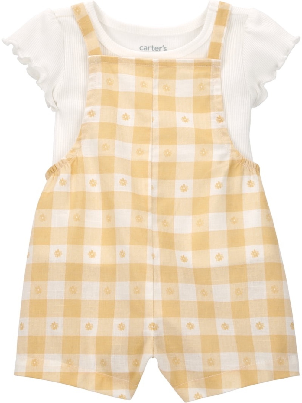 Carter's Yellow Gingham Baby Romper Set 2 Piece - Picture 3 of 11